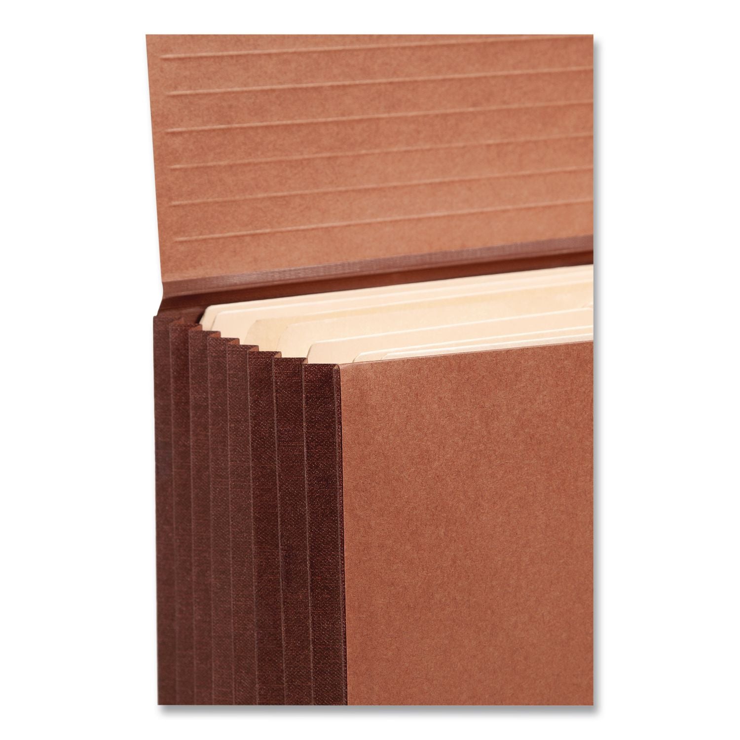 TUFF Recycled Expanding Wallet, Extra Wide Legal, 7" Expansion, Elastic Strap Closure, Redrope, 5/Box