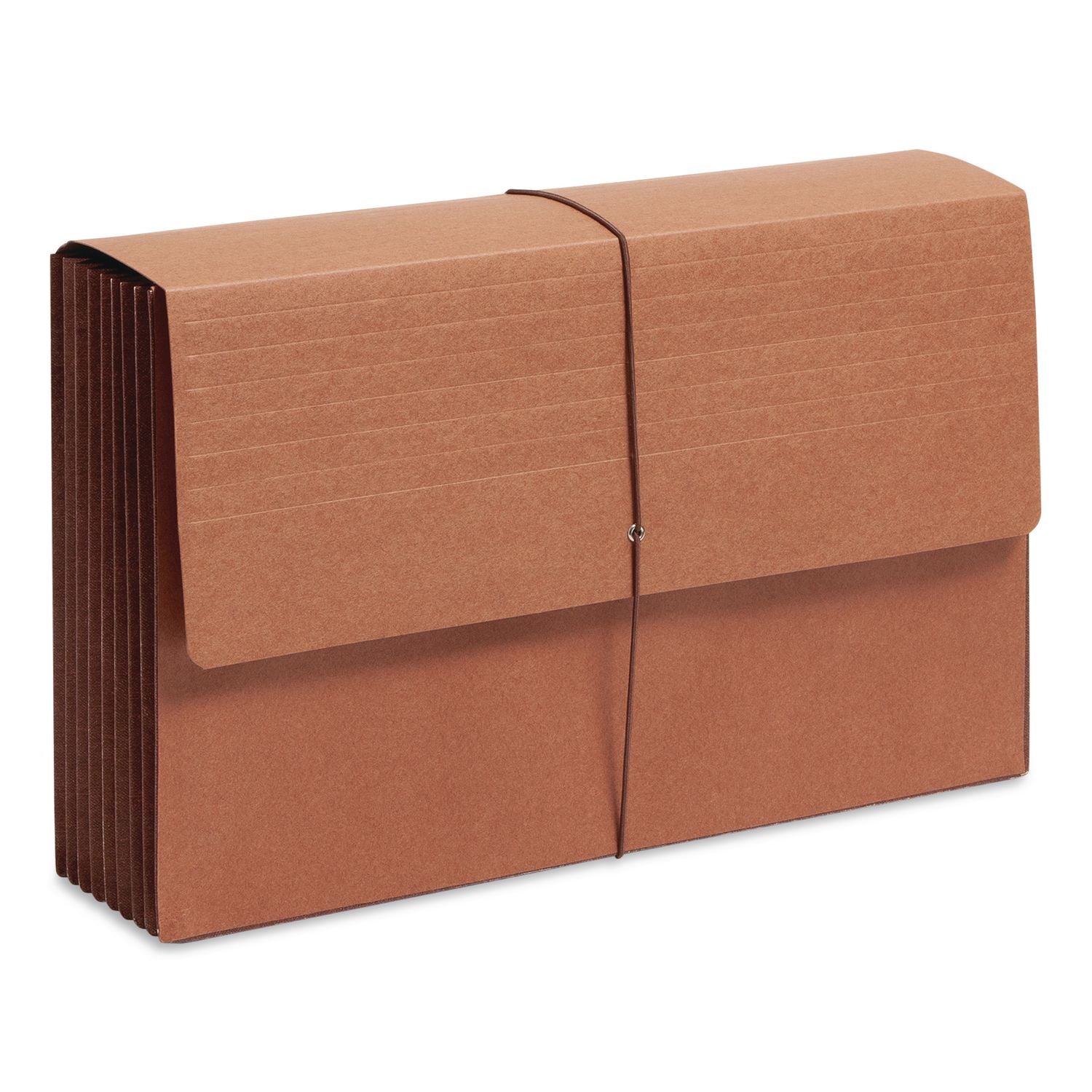 TUFF Recycled Expanding Wallet, Extra Wide Legal, 7" Expansion, Elastic Strap Closure, Redrope, 5/Box