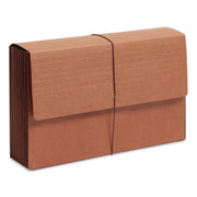 TUFF Recycled Expanding Wallet, Extra Wide Legal, 7" Expansion, Elastic Strap Closure, Redrope, 5/Box