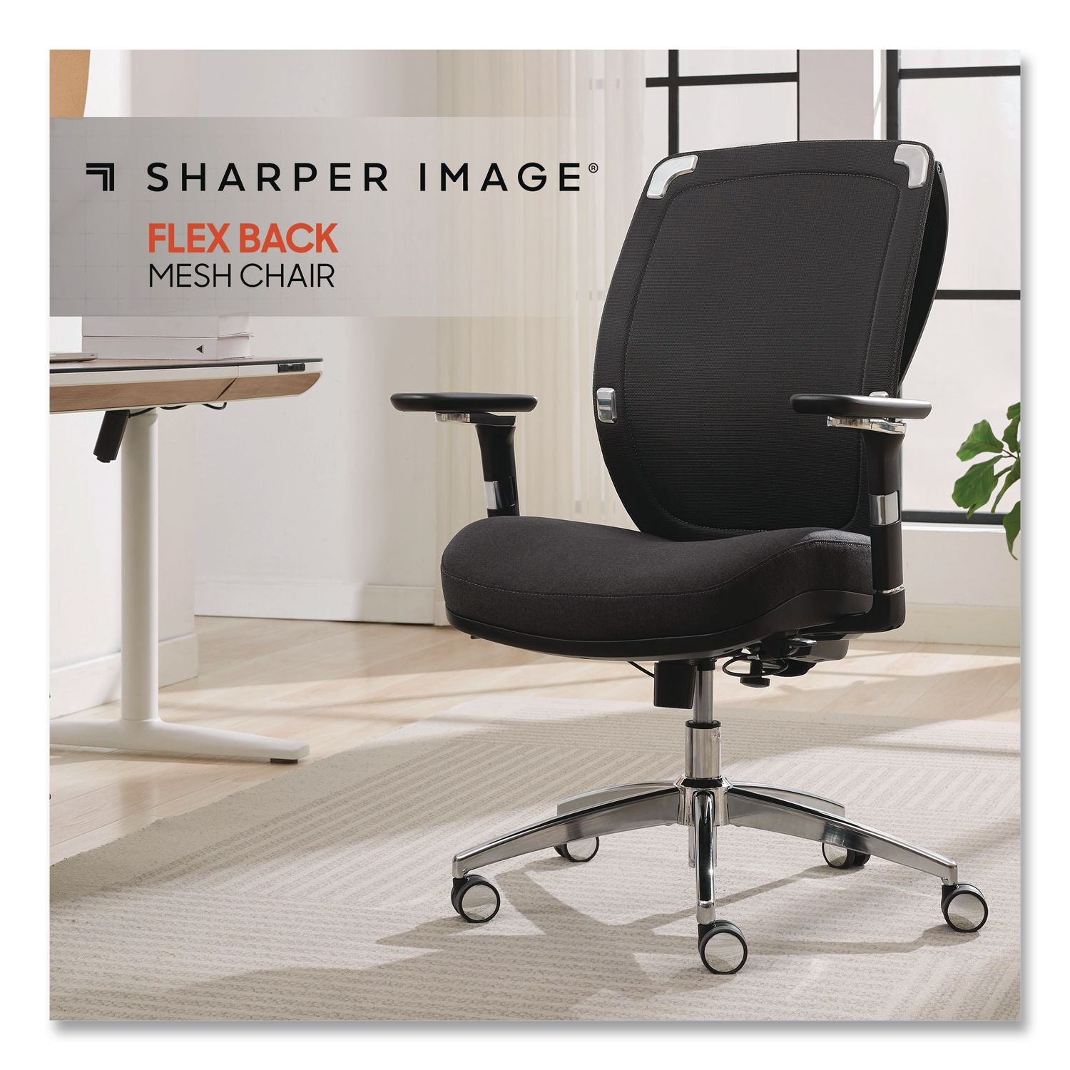 Flex Back Ergonomic Mesh Swivel Task Chair, Supports 275 Lbs, 18.5" To 22.25" Seat Height, Dark Gray Seat/Back, Silver Base