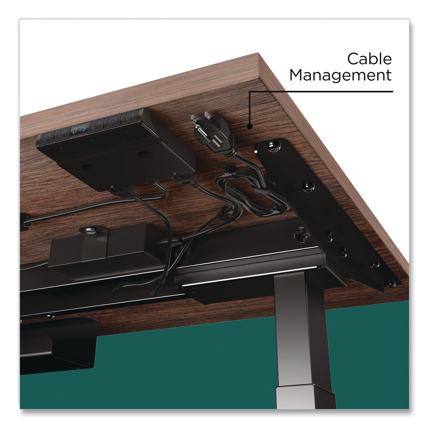 Electric Adjustable Standing Desk With Micro Movements, 55.1" X 27.6" X 25.6" To 51.2", Espresso/Gray