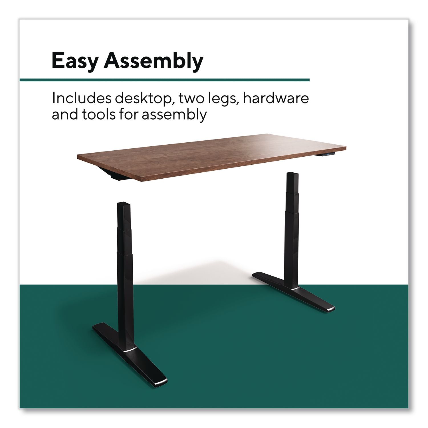 Electric Adjustable Standing Desk With Micro Movements, 55.1" X 27.6" X 25.6" To 51.2", Espresso/Gray