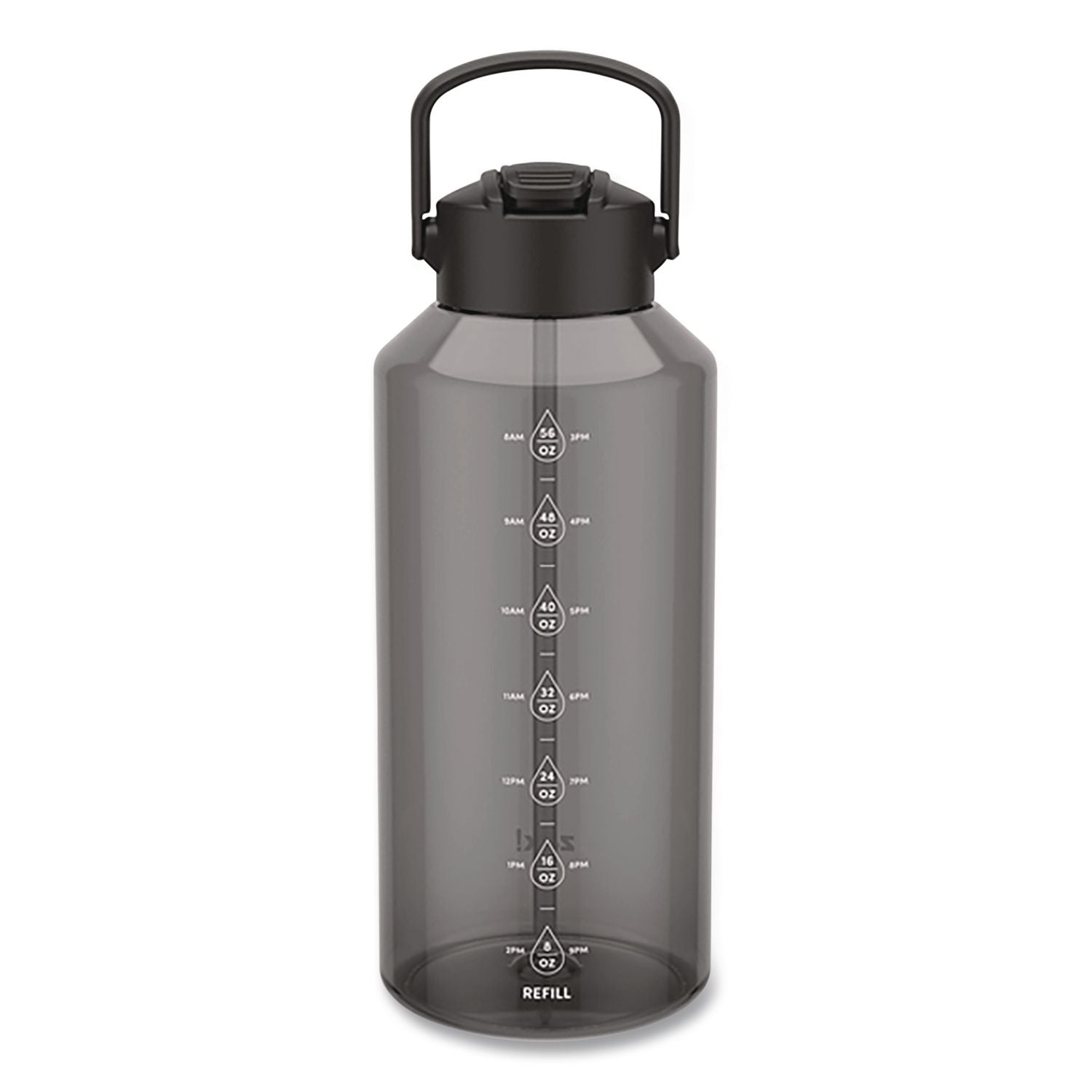 Liberty Plastic Water Bottle, 64 Oz, Ebony