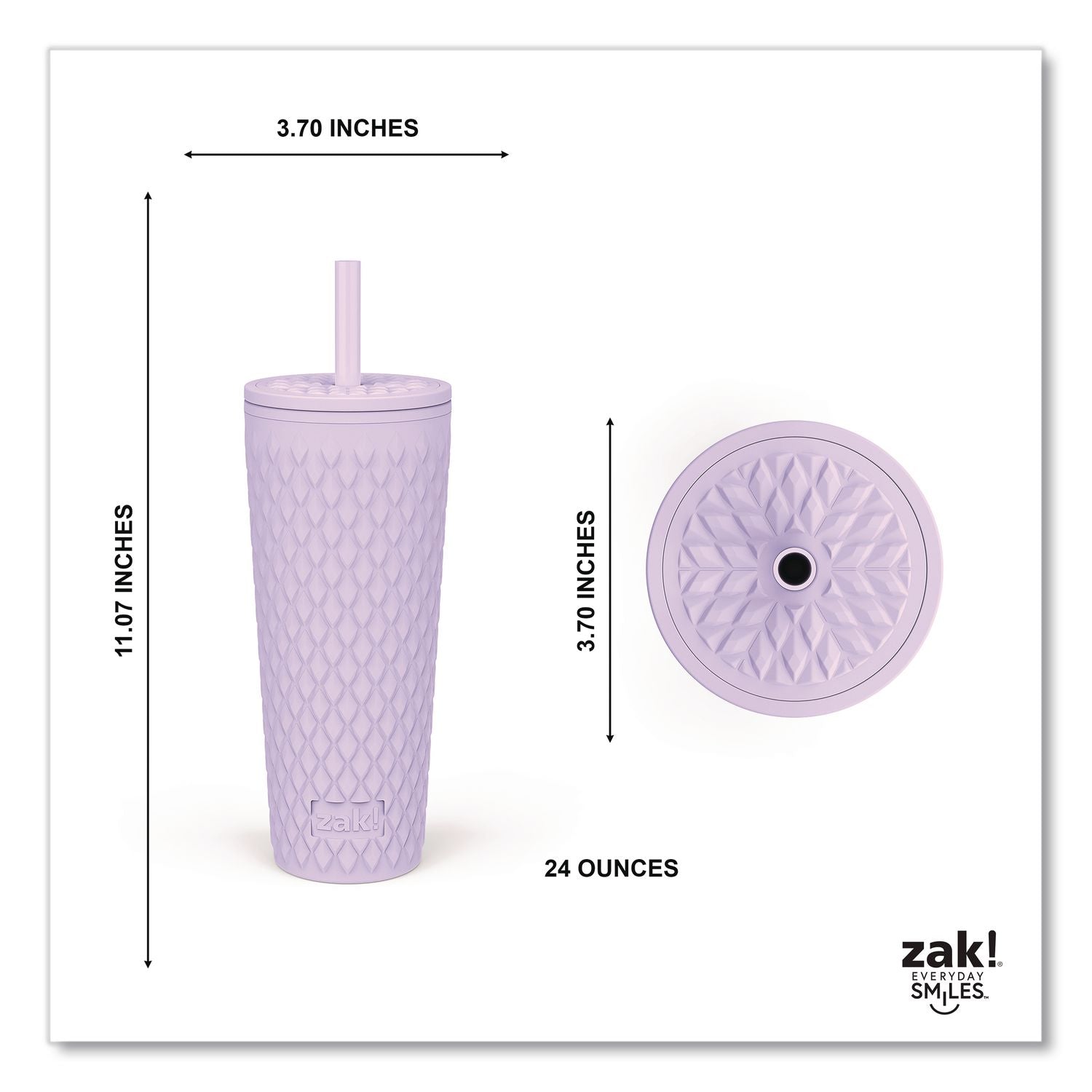 Cora Stainless Steel Double Wall Insulated Tumbler, 24 Oz, Lavender
