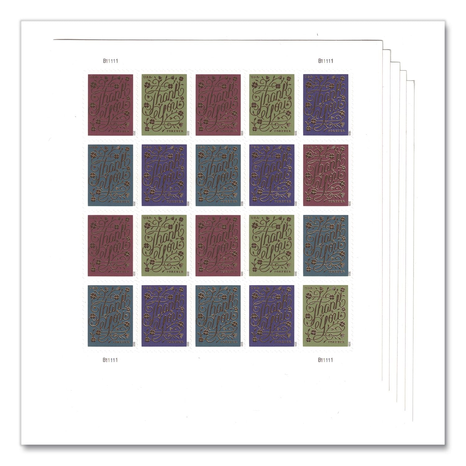 1 Oz First-Class Forever Stamps, Thank You, 100/Pack