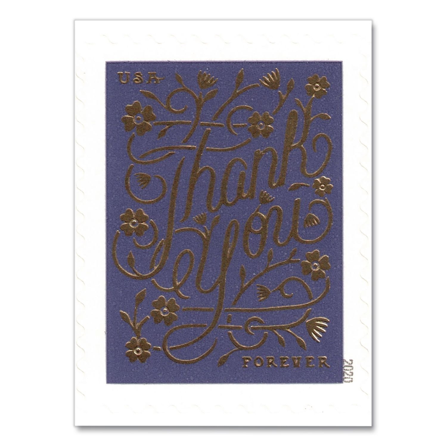 1 Oz First-Class Forever Stamps, Thank You, 20/Pack
