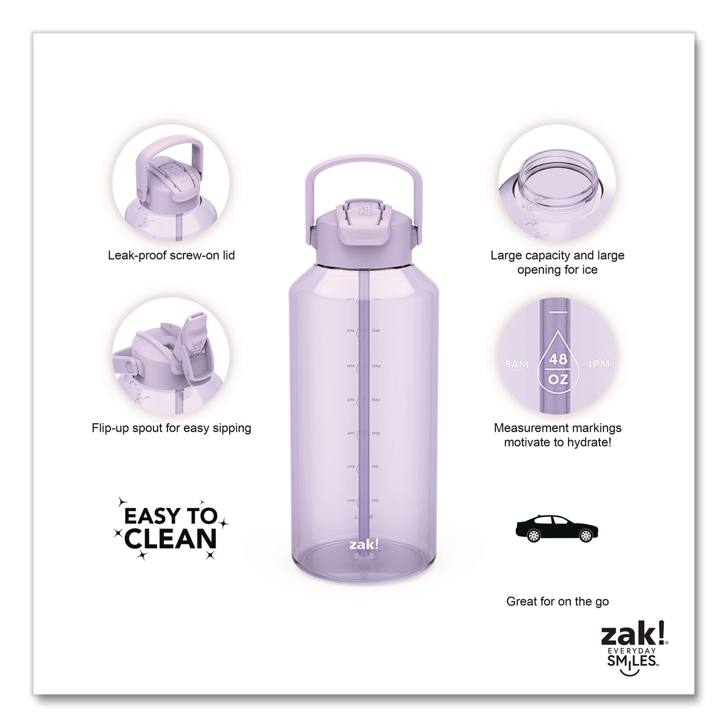 Liberty Plastic Water Bottle, 64 Oz, Lavender