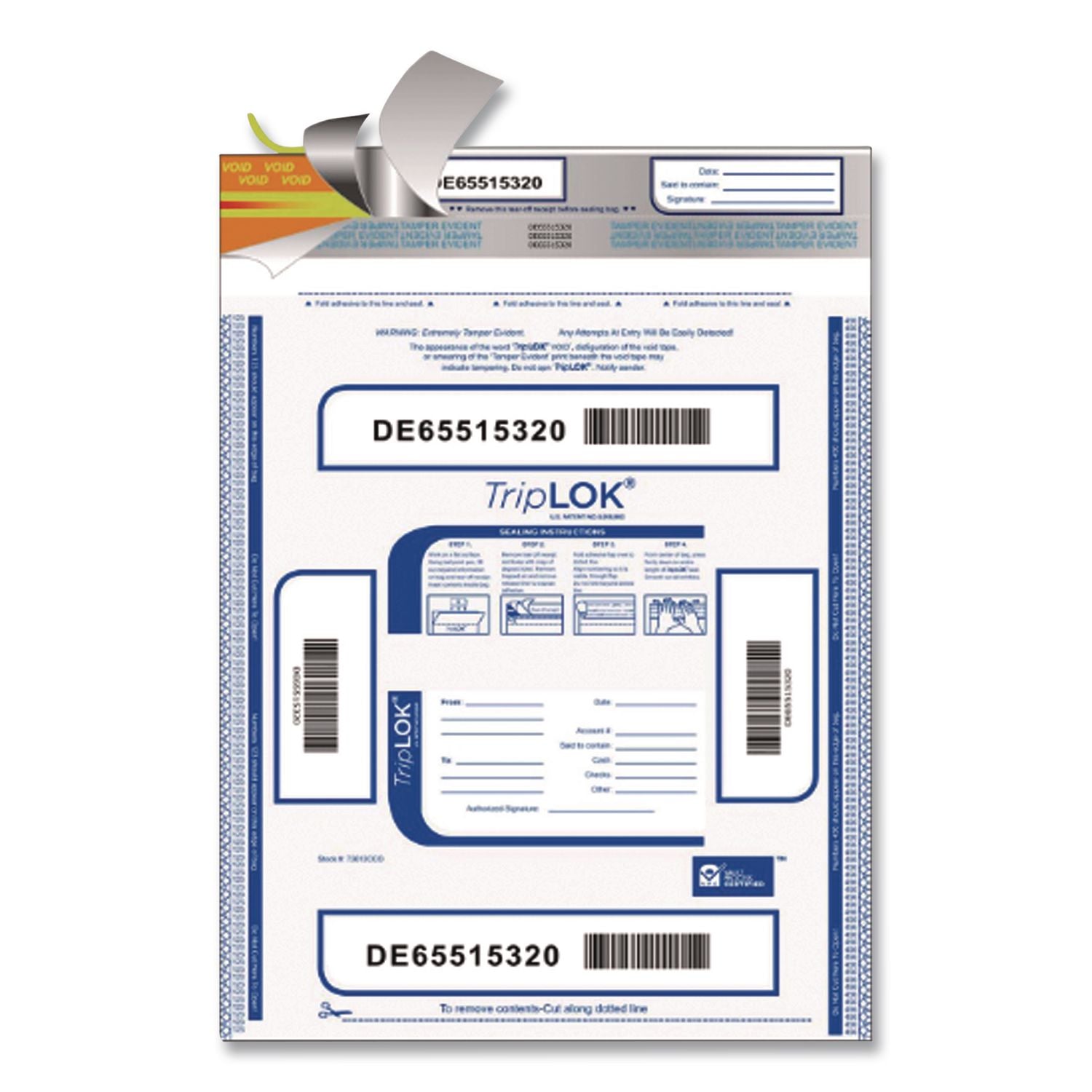 Deposit Bag, Plastic, 15" X 20", Clear, 50/Pack