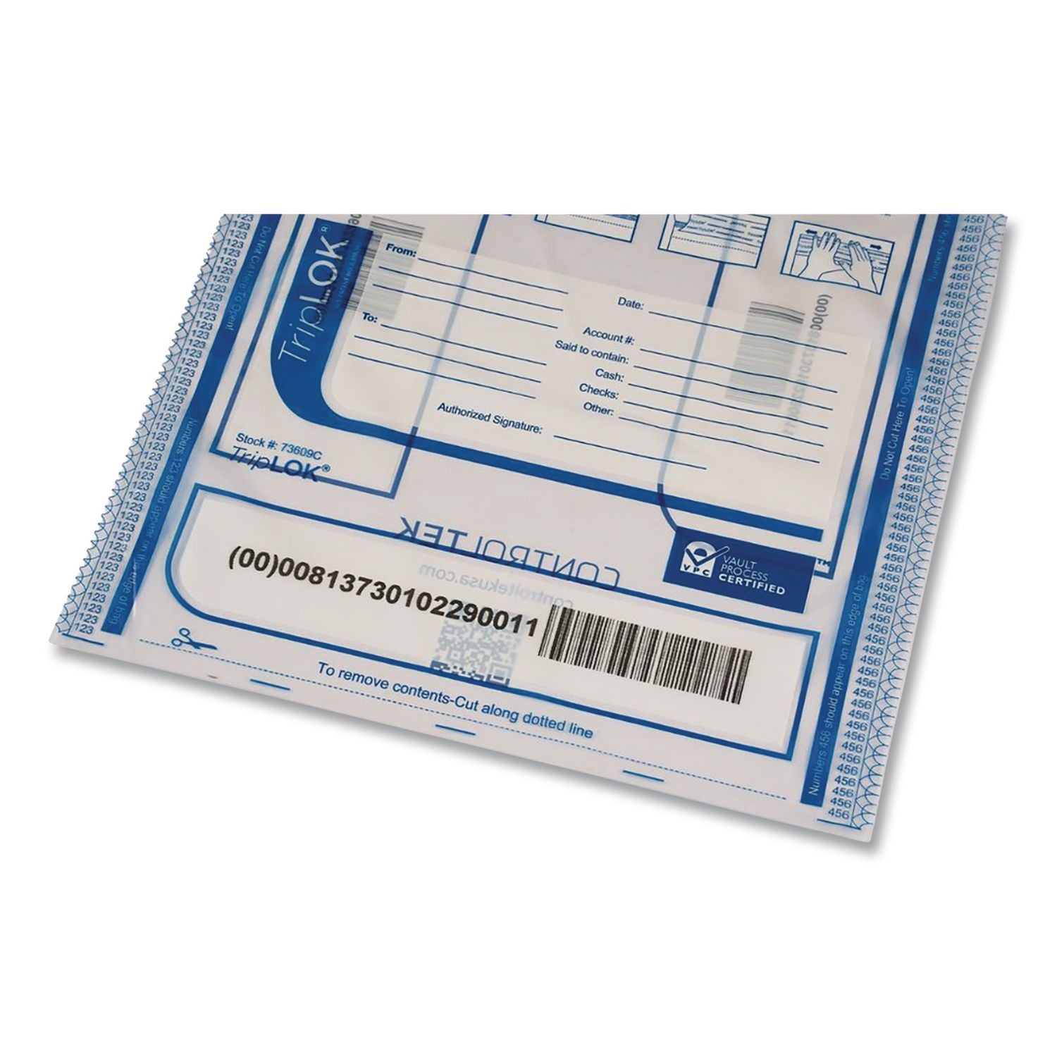 Deposit Bag, Plastic, 15" X 20", Clear, 50/Pack