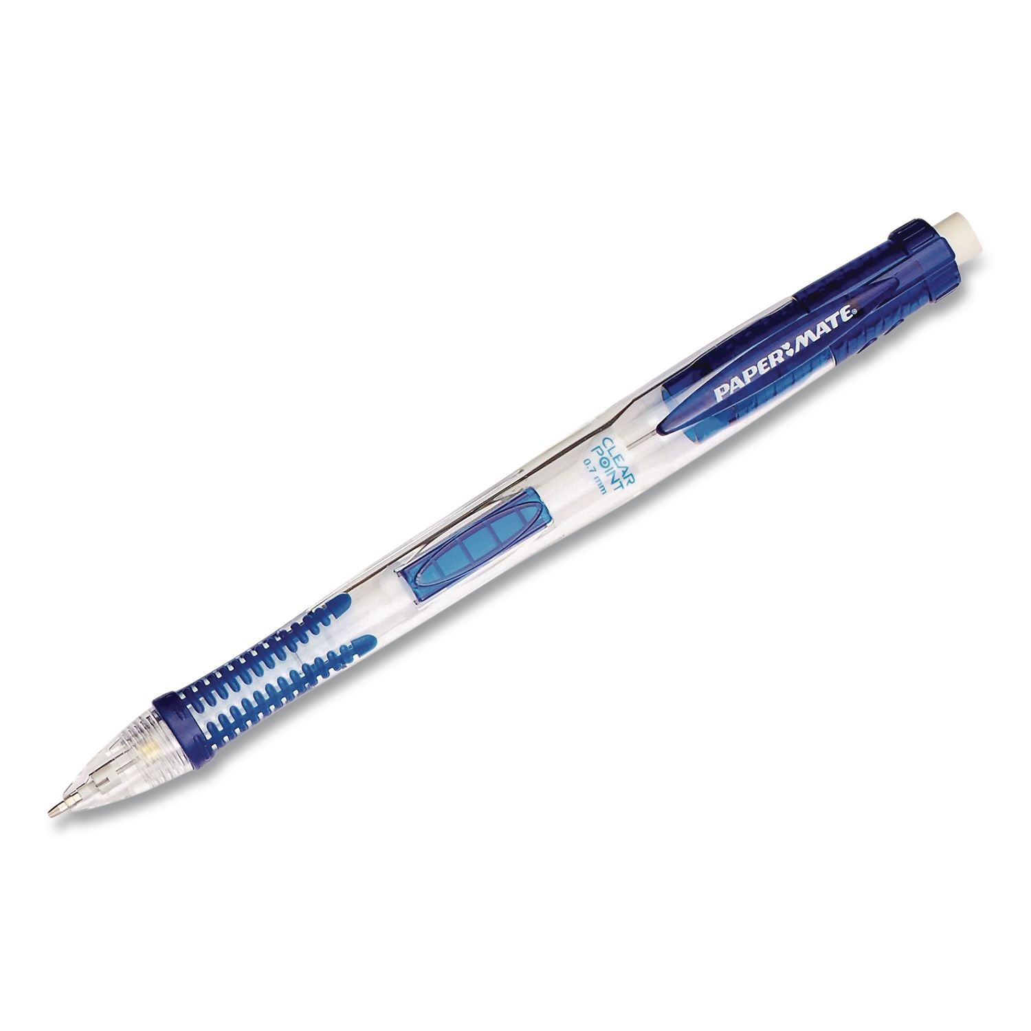 Clear Point Mechanical Pencil, 0.7 Mm, HB #2, Black Lead, Blue Barrel