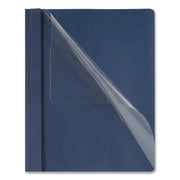 Clear Front Standard Grade Report Cover, Three-Prong Fastener, 0.5" Capacity, 8.5 X 11, Clear/Dark Blue