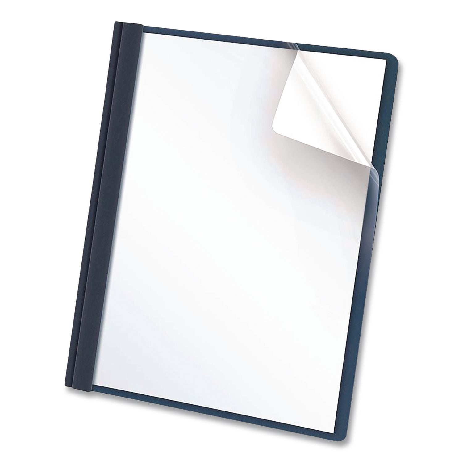 Clear Front Standard Grade Report Cover, Three-Prong Fastener, 0.5" Capacity, 8.5 X 11, Clear/Dark Blue