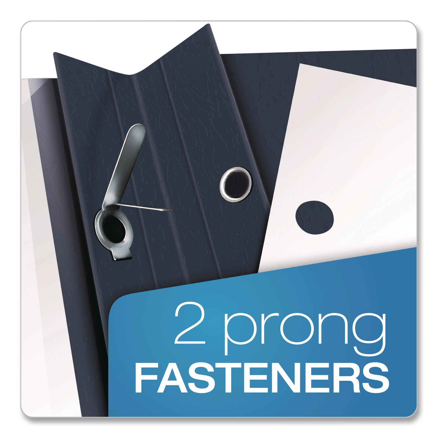 Clear Front Standard Grade Report Cover, Three-Prong Fastener, 0.5" Capacity, 8.5 X 11, Clear/Dark Blue