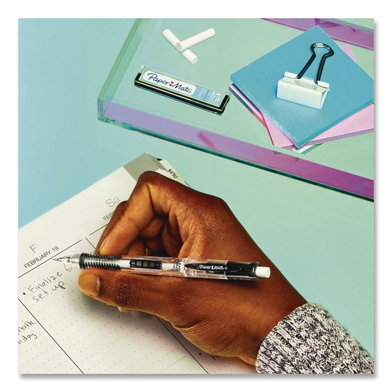 Clear Point Mechanical Pencil, 0.7 Mm, HB #2, Black Lead, Blue Barrel