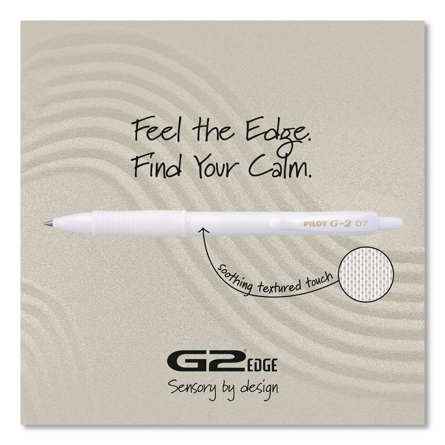G2 Edge Premium Gel Pen, Retractable, Fine 0.7 Mm, Black Ink, White Barrel, 36/Pack