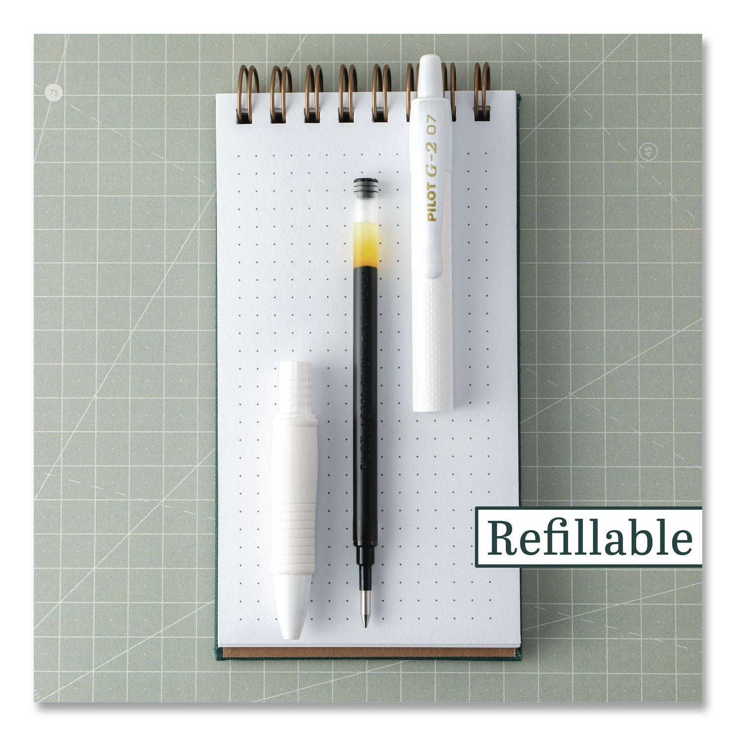 G2 Edge Premium Gel Pen, Retractable, Fine 0.7 Mm, Black Ink, White Barrel, 36/Pack
