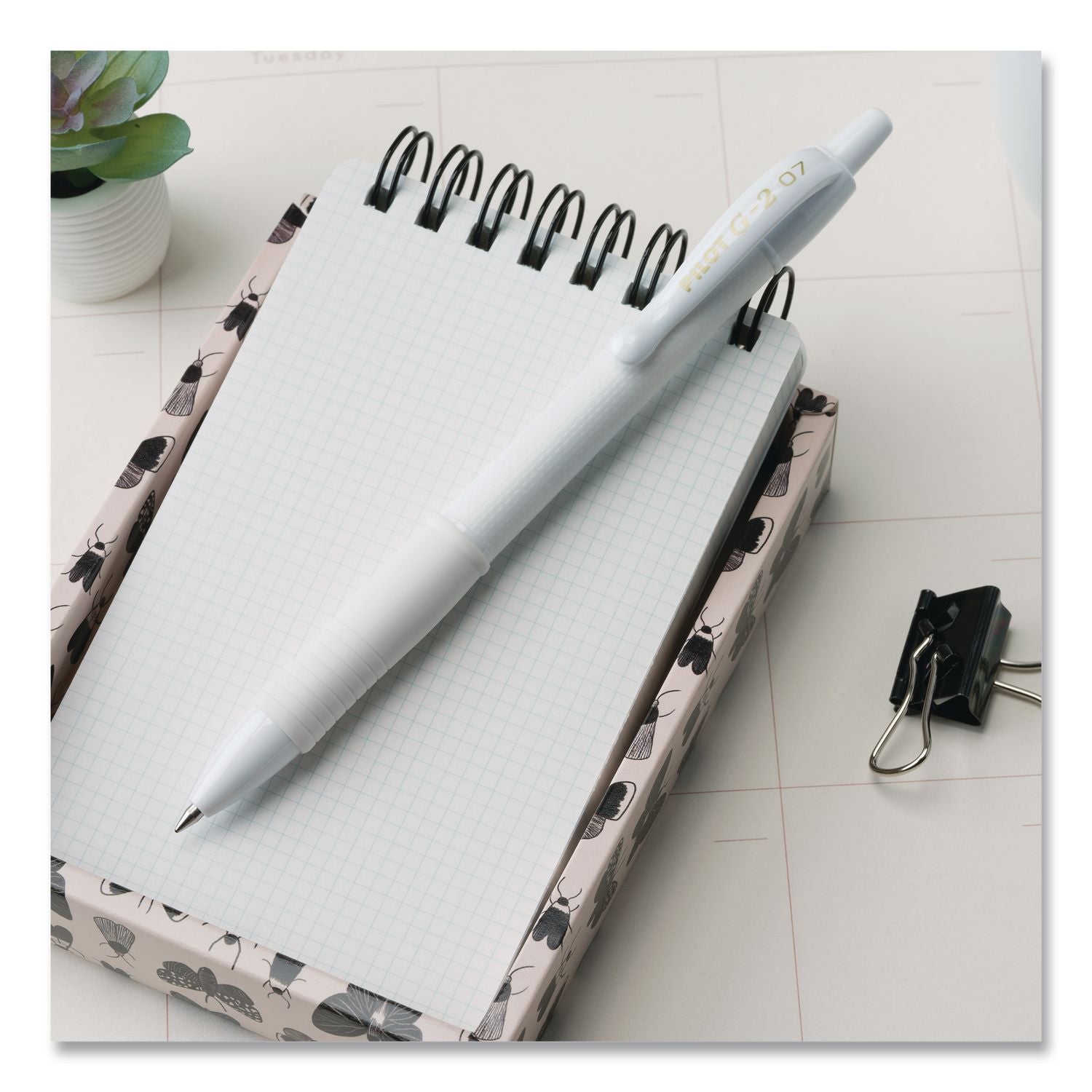 G2 Edge Premium Gel Pen, Retractable, Fine 0.7 Mm, Black Ink, White Barrel, 36/Pack
