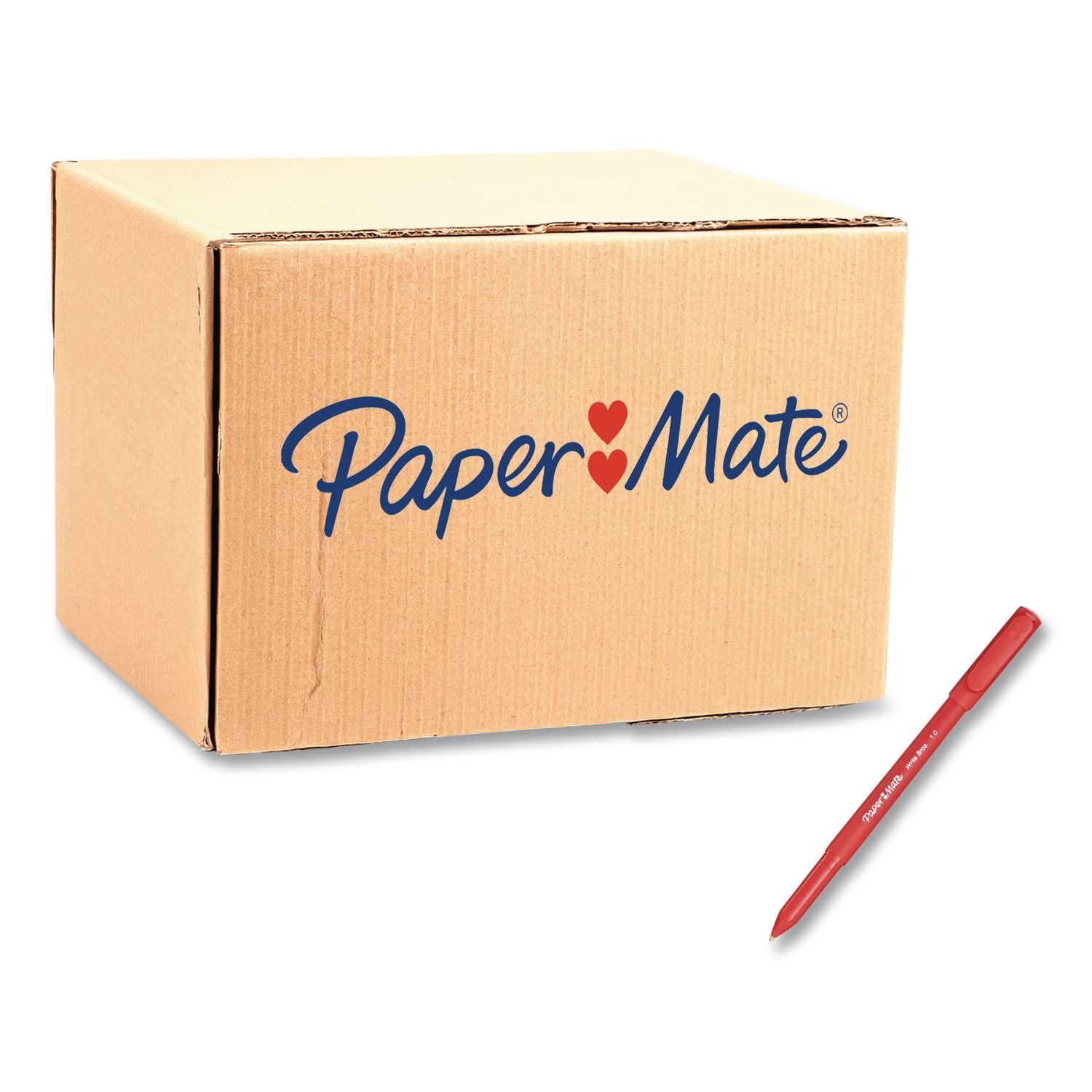 Write Bros, Ballpoint Pen, Stick, Medium 1 Mm, Red Ink, Red Barrel, 12/Pack, 72 Packs/Carton