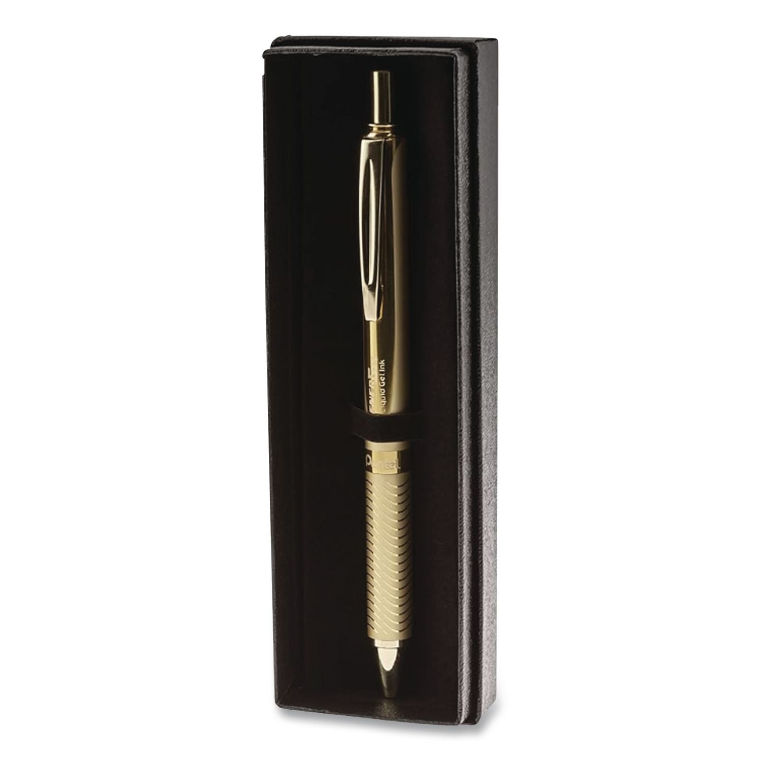 Energel Alloy Premium Gel Pen, Retractable, Medium 0.7 Mm, Black Ink, Gold Barrel