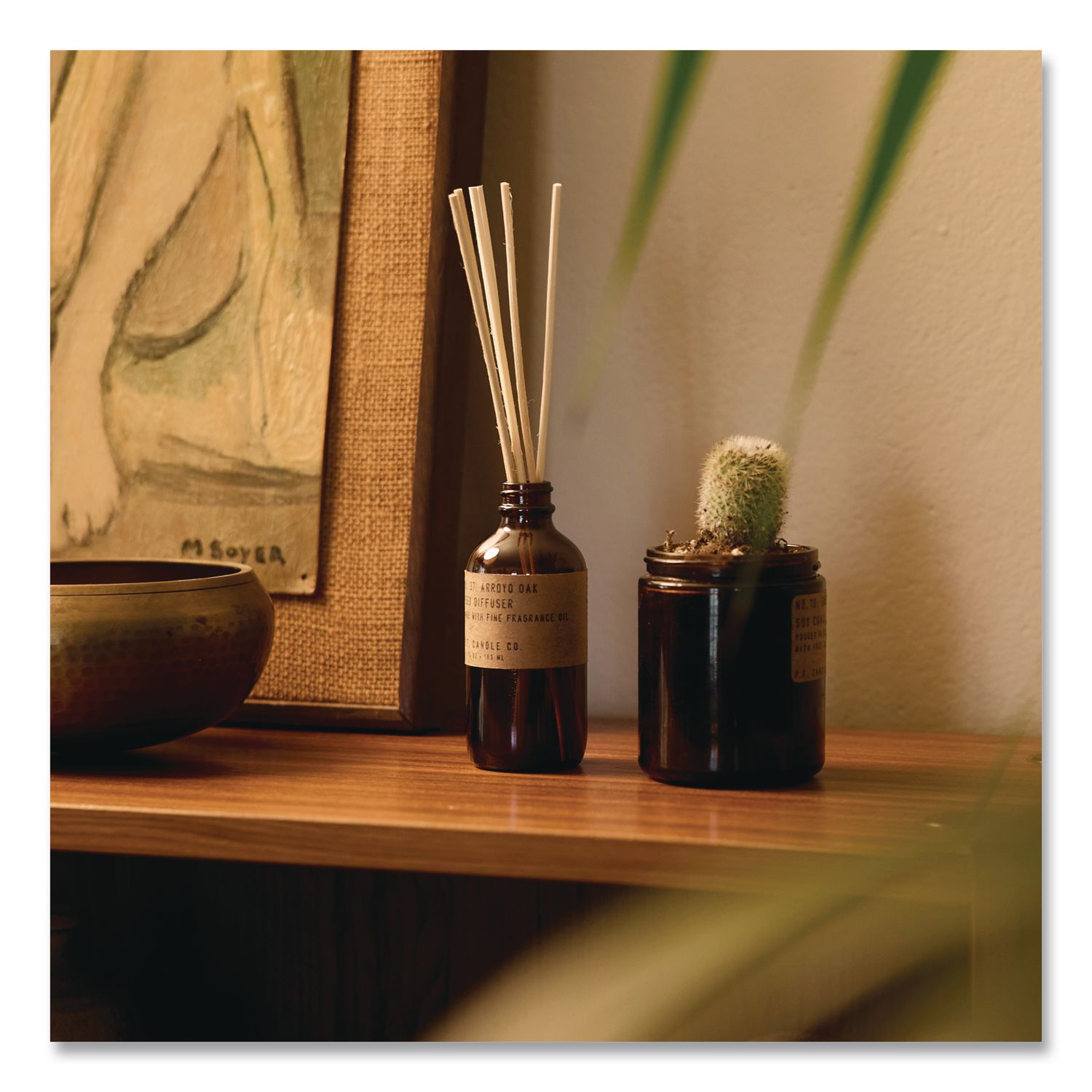 Reed Diffuser, Arroyo Oak, 3.5 Oz, 4.25" Bottle, 9" Reeds, Amber