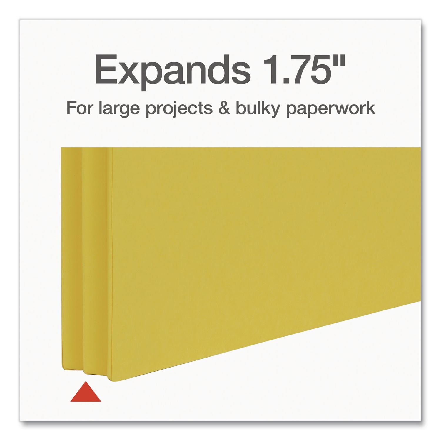 Heavy-Duty Color File Pockets, 1.75" Expansion, Letter Size, Yellow
