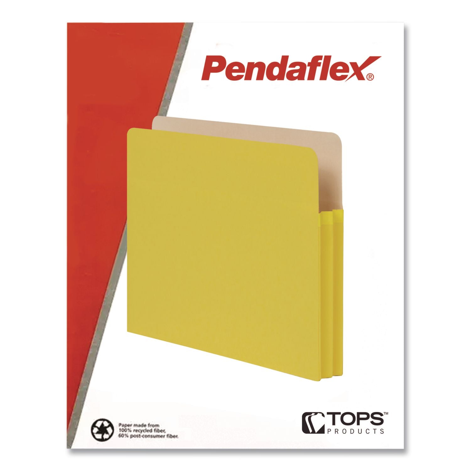 Heavy-Duty Color File Pockets, 1.75" Expansion, Letter Size, Yellow