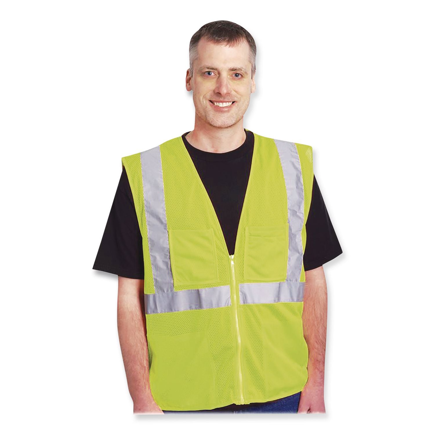 Safety Vests, Polyester, 3X-Large, Lime Yellow
