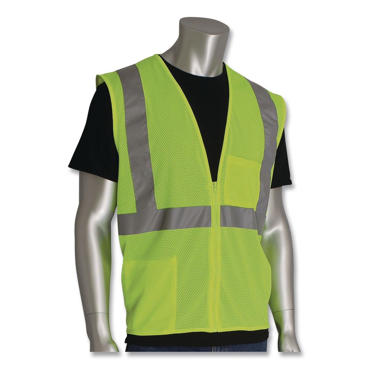Safety Vests, Polyester, Medium, Lime Yellow