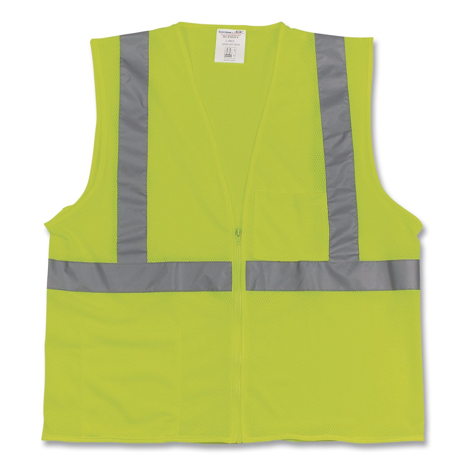 Safety Vests, Polyester, Medium, Lime Yellow