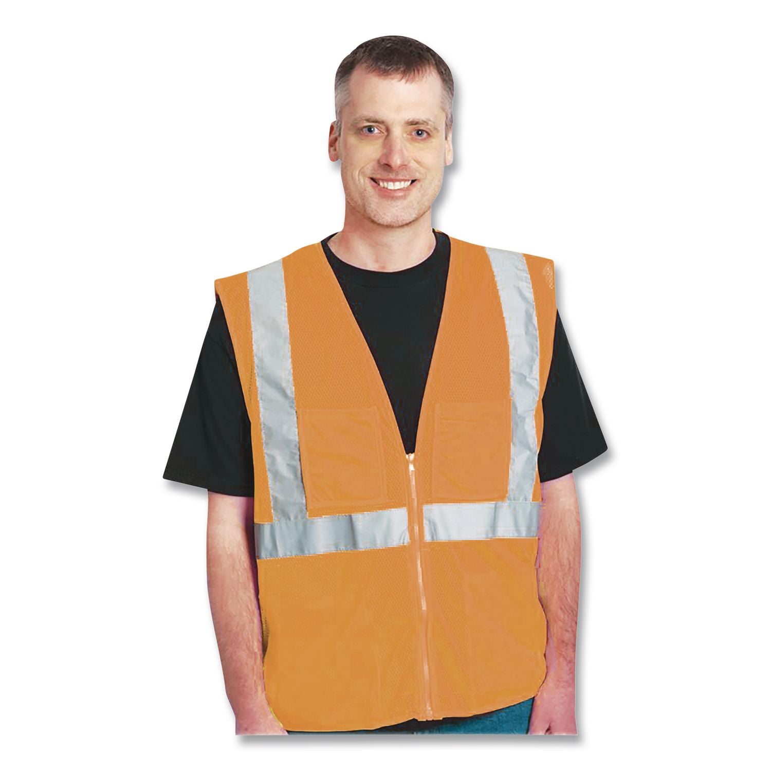 Safety Vests, Polyester, 3X-Large, Orange