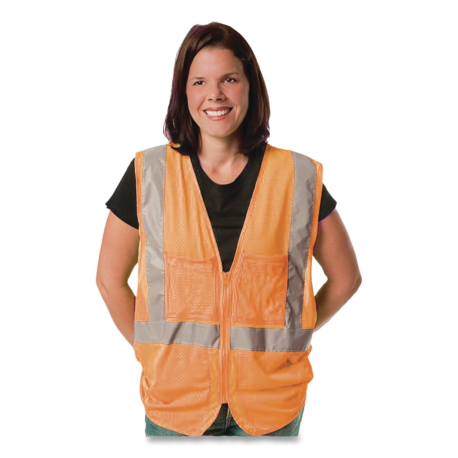 Safety Vests, Polyester, Medium, Orange