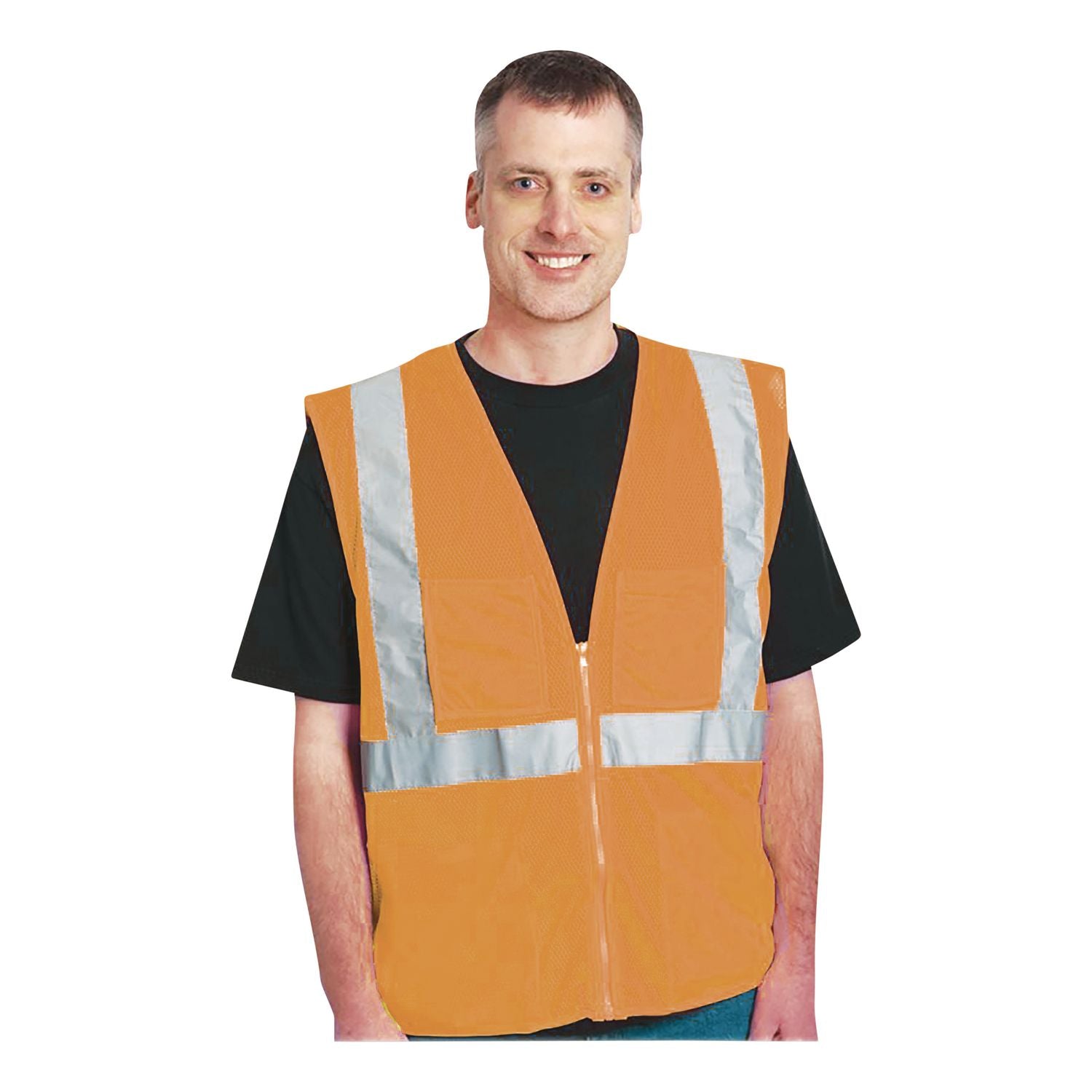 Safety Vests, Polyester, Medium, Orange