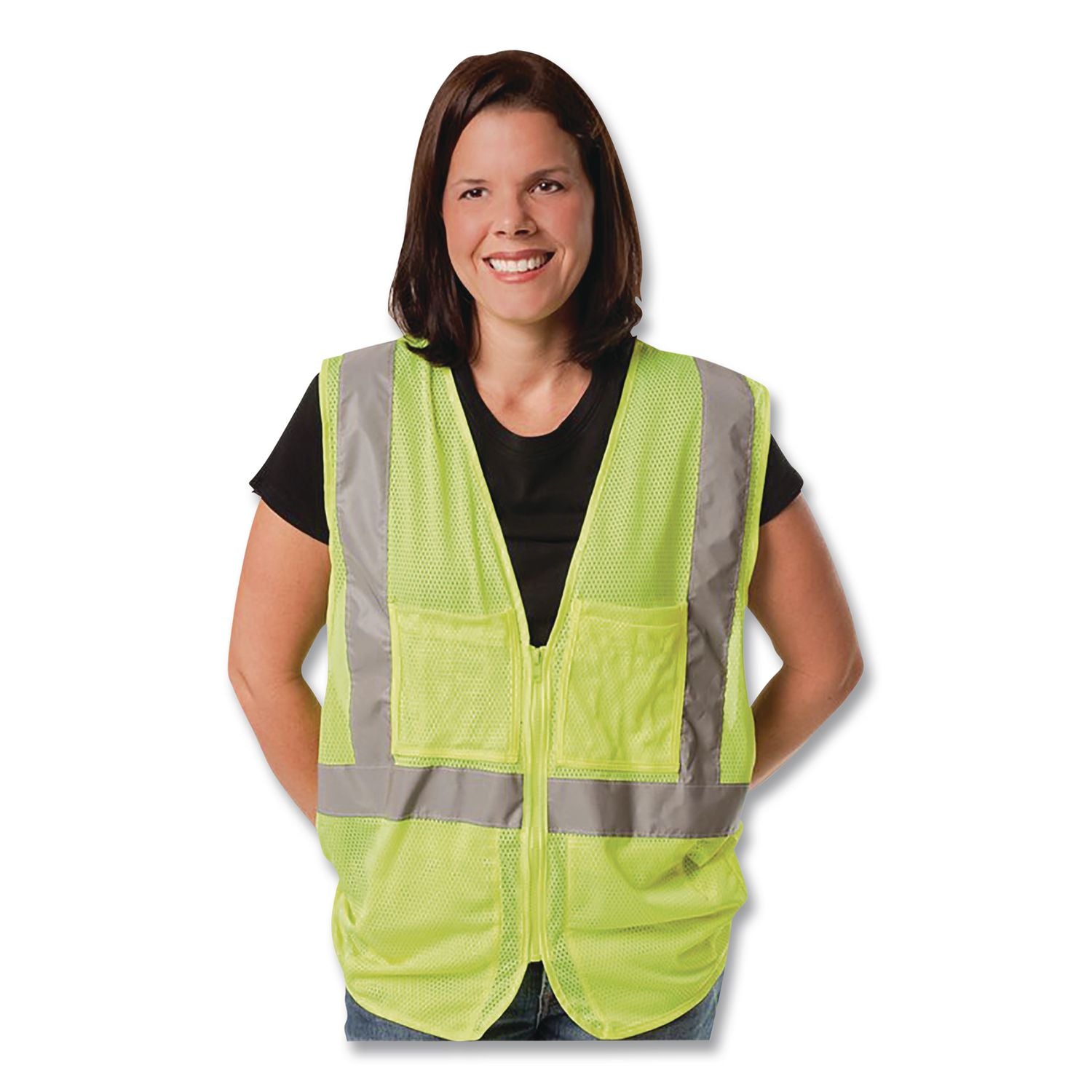 Safety Vests, Polyester, 3X-Large, Lime Yellow