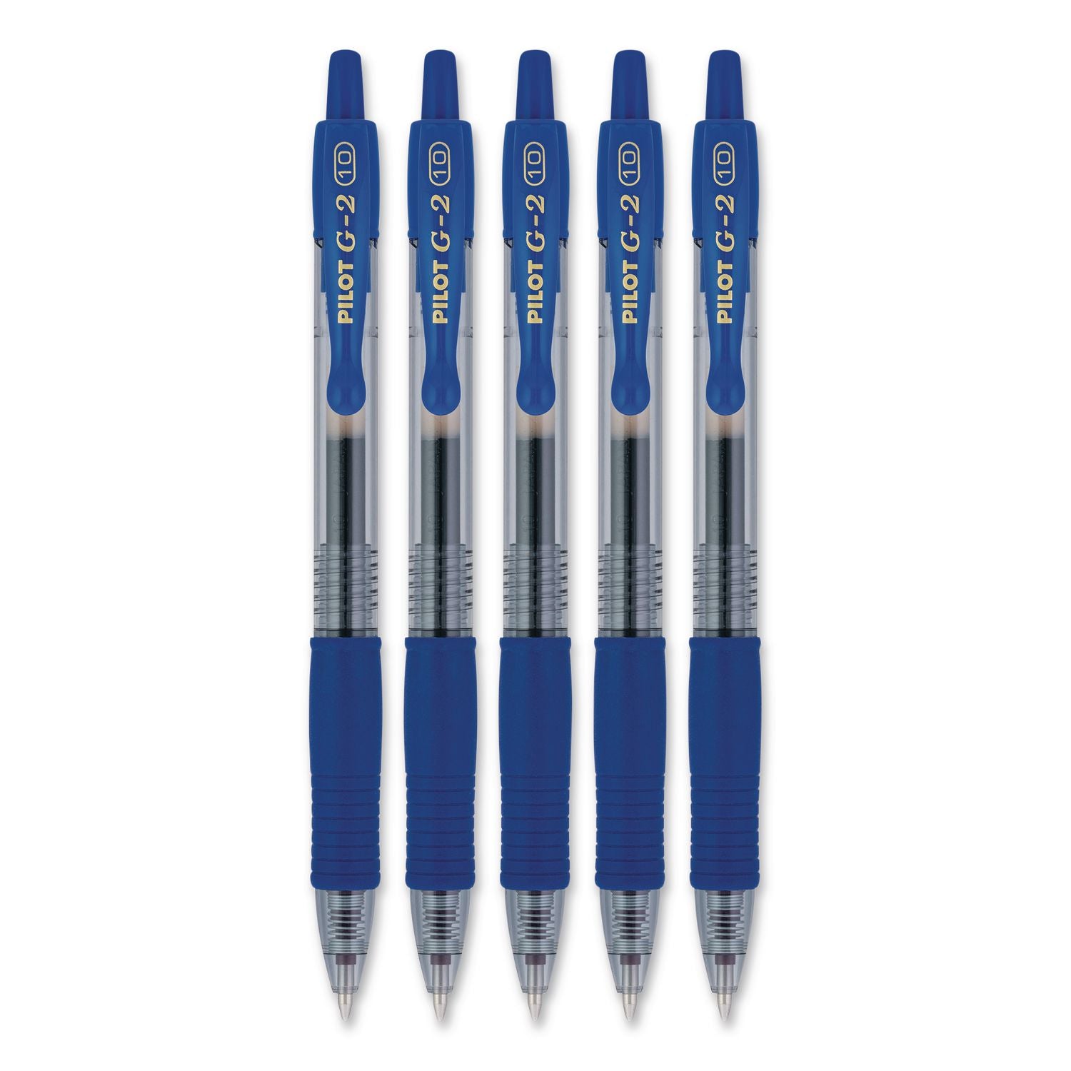 G2 Edge Premium Gel Pen, Retractable, Bold 1 Mm, Blue Ink, Clear/Blue Barrel, 5/Pack