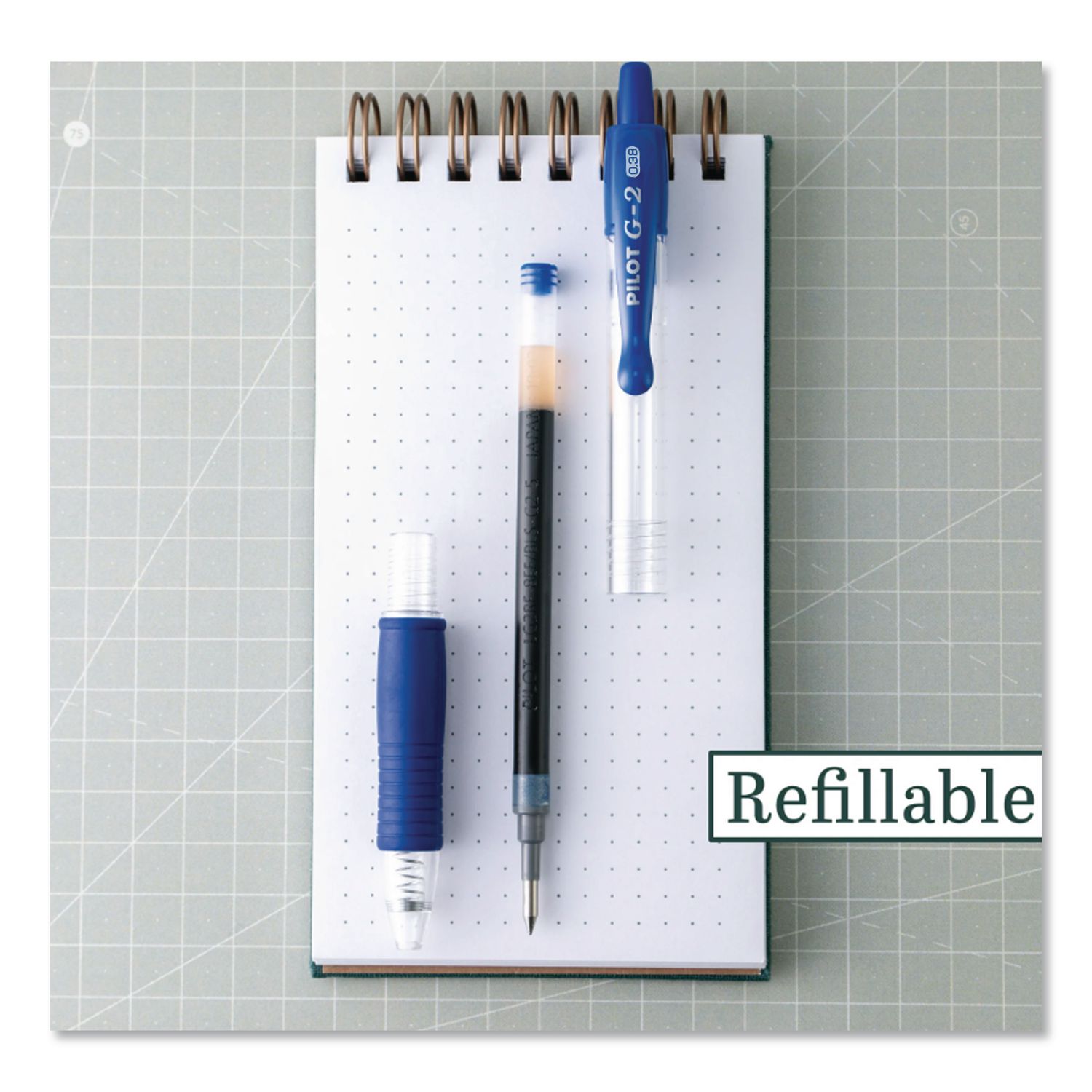 G2 Edge Premium Gel Pen, Retractable, Ultra Fine 0.38 Mm, Blue Ink, Clear/Blue Barrel, 5/Pack