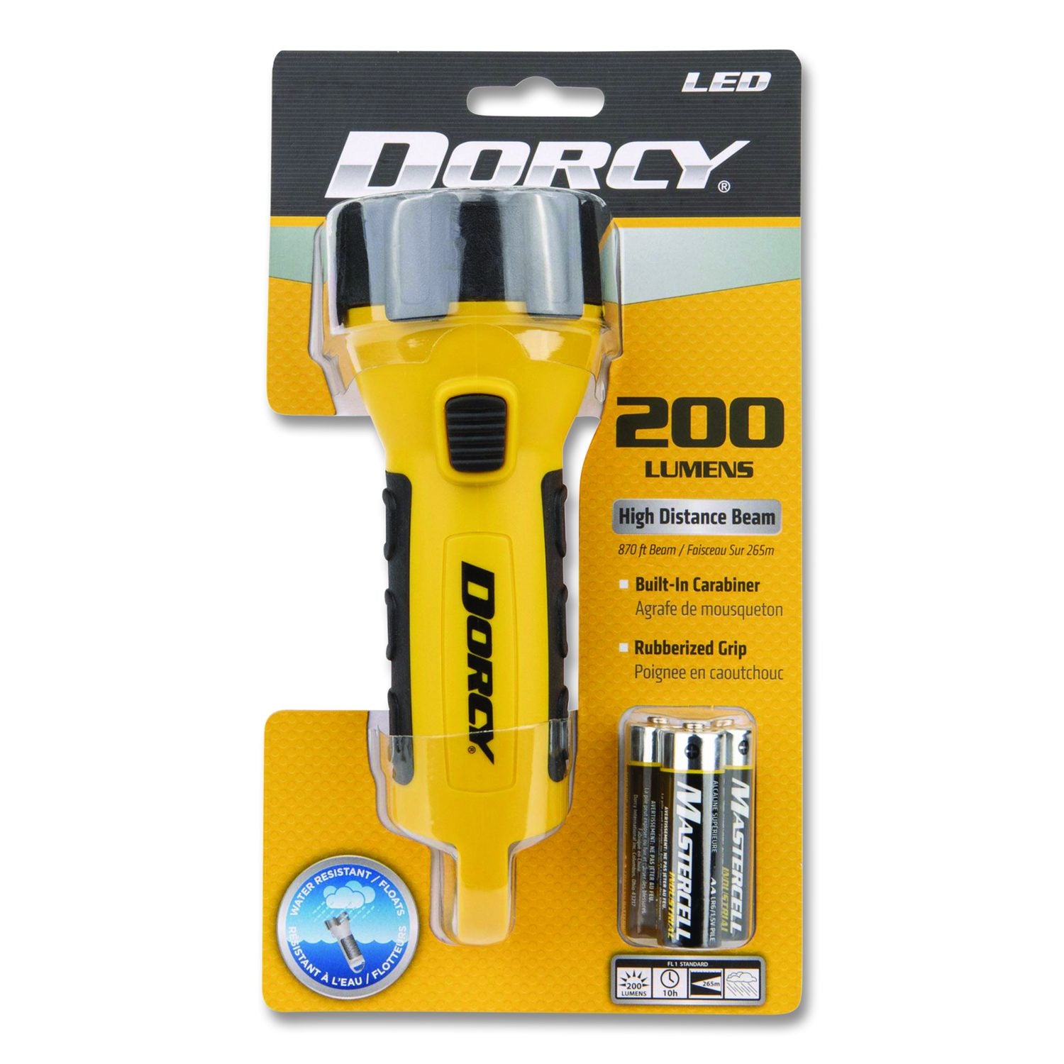 LED Floating Flashlight, 3 AA Batteries (Included), Yellow