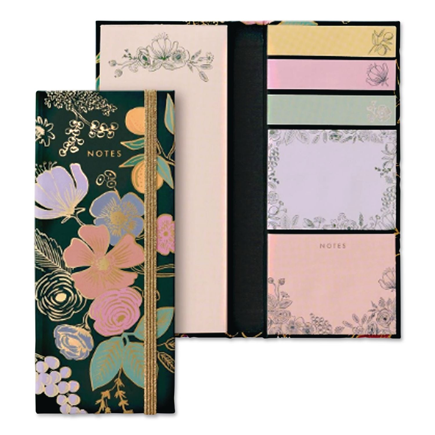 Colette Note-Folio Sticky Notes Combo Pack, (1) 2.67" X 6.5", (2) 2.67" X 2.09", (3) 2.67" X 0.63", Multicolor, 50 Sheets/Pad