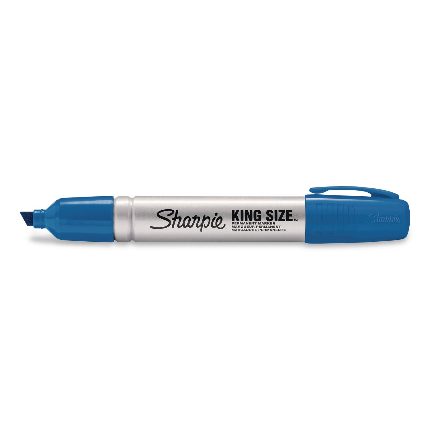 King Size Tank Permanent Marker, Chisel Tip, Blue Ink, 144/Carton