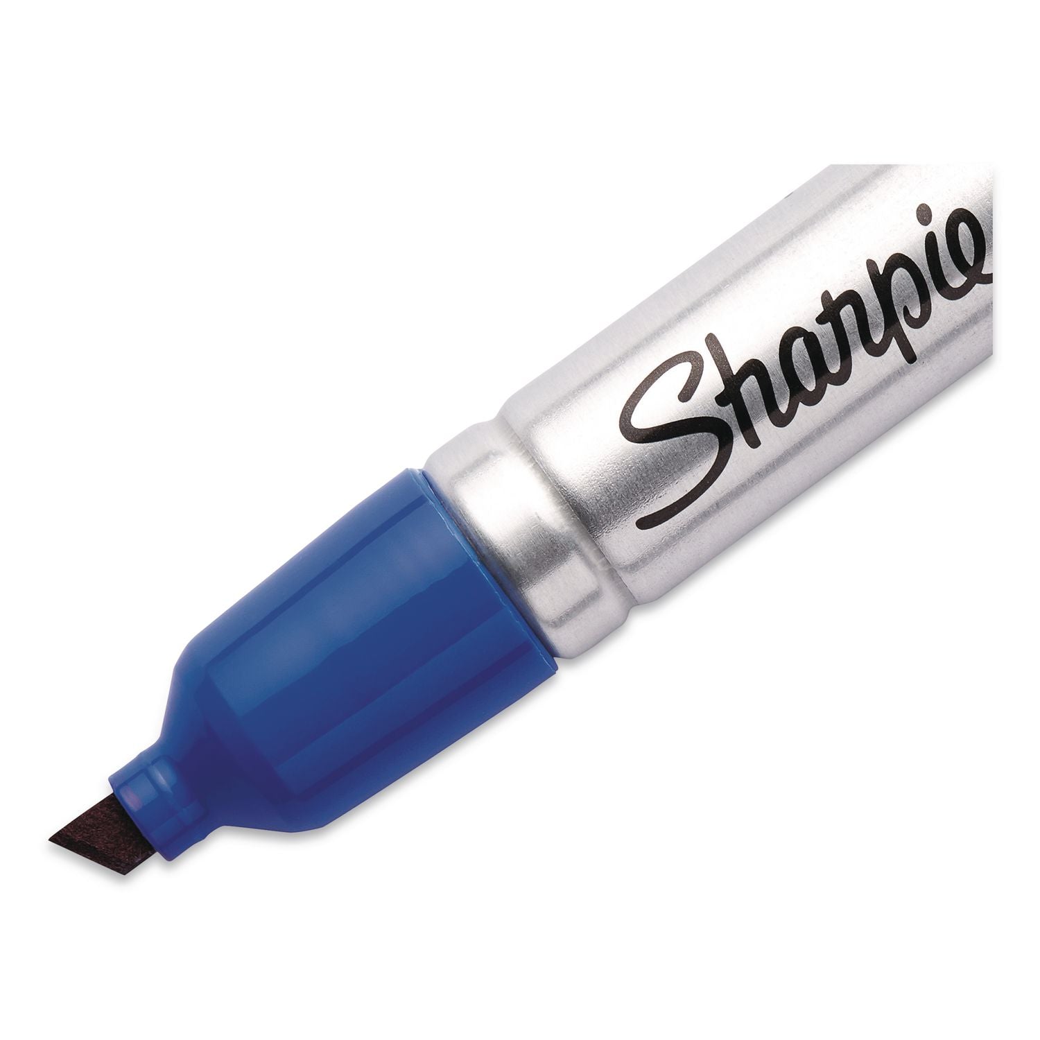 King Size Tank Permanent Marker, Chisel Tip, Blue Ink, 144/Carton