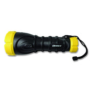 Durable Rubber Flashlight, 3 AA Batteries (Included), Black/Yellow