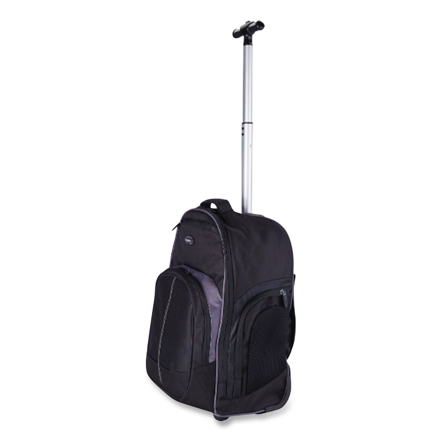 Compact Rolling Backpack, Fits PC Laptops Up To 16" And Macbook Pros Up To 17", 13.8" X 9" X 19", Black