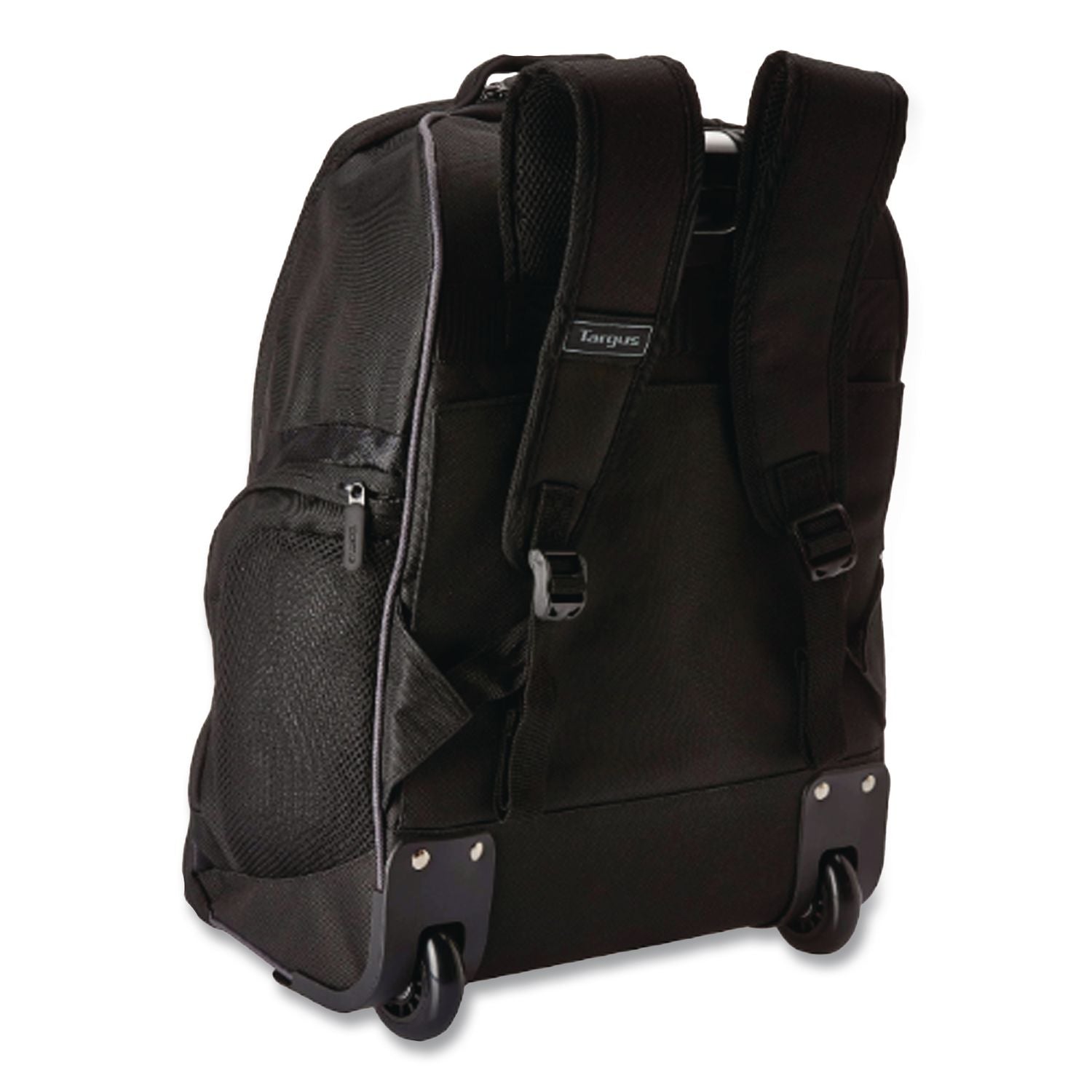Compact Rolling Backpack, Fits PC Laptops Up To 16" And Macbook Pros Up To 17", 13.8" X 9" X 19", Black