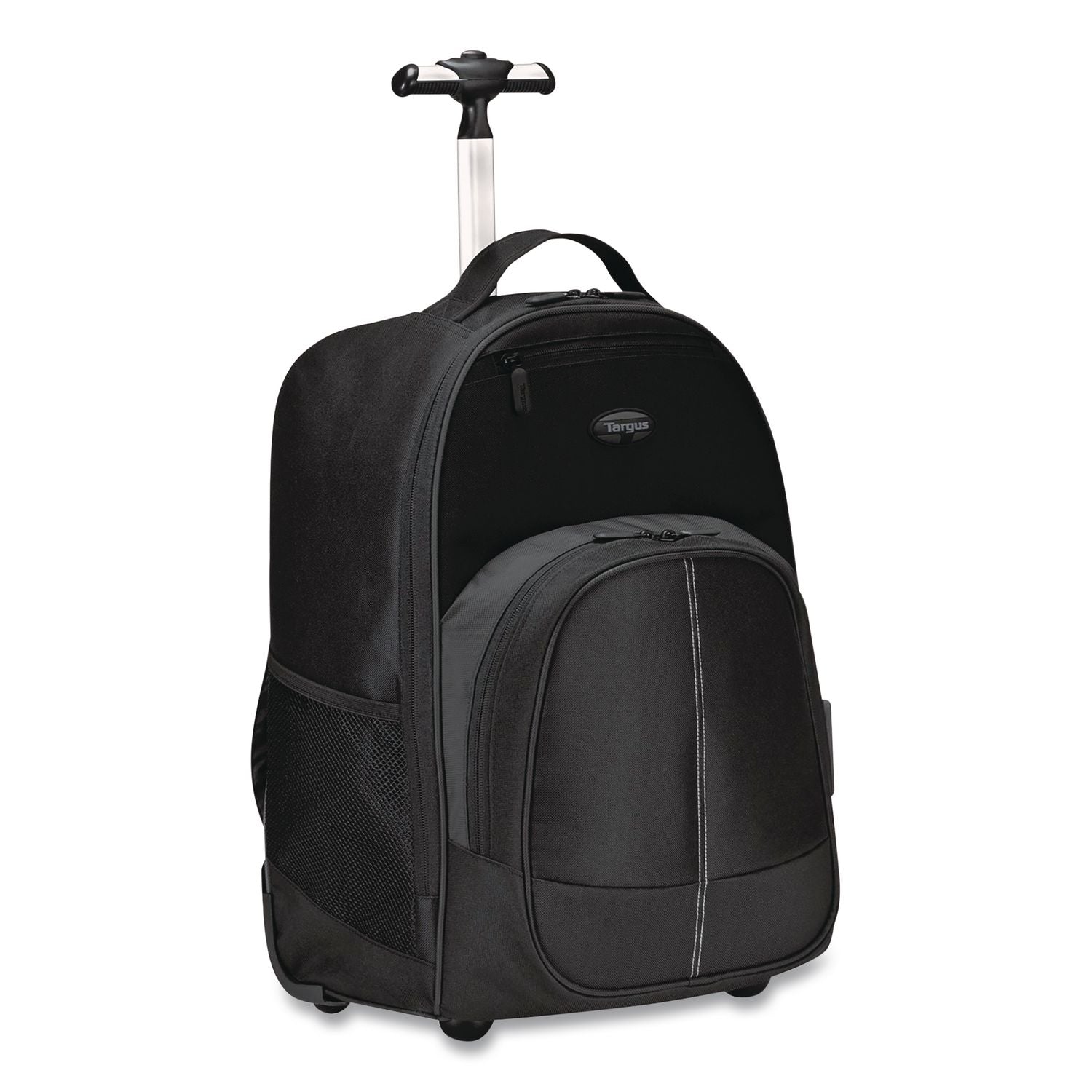 Compact Rolling Backpack, Fits PC Laptops Up To 16" And Macbook Pros Up To 17", 13.8" X 9" X 19", Black