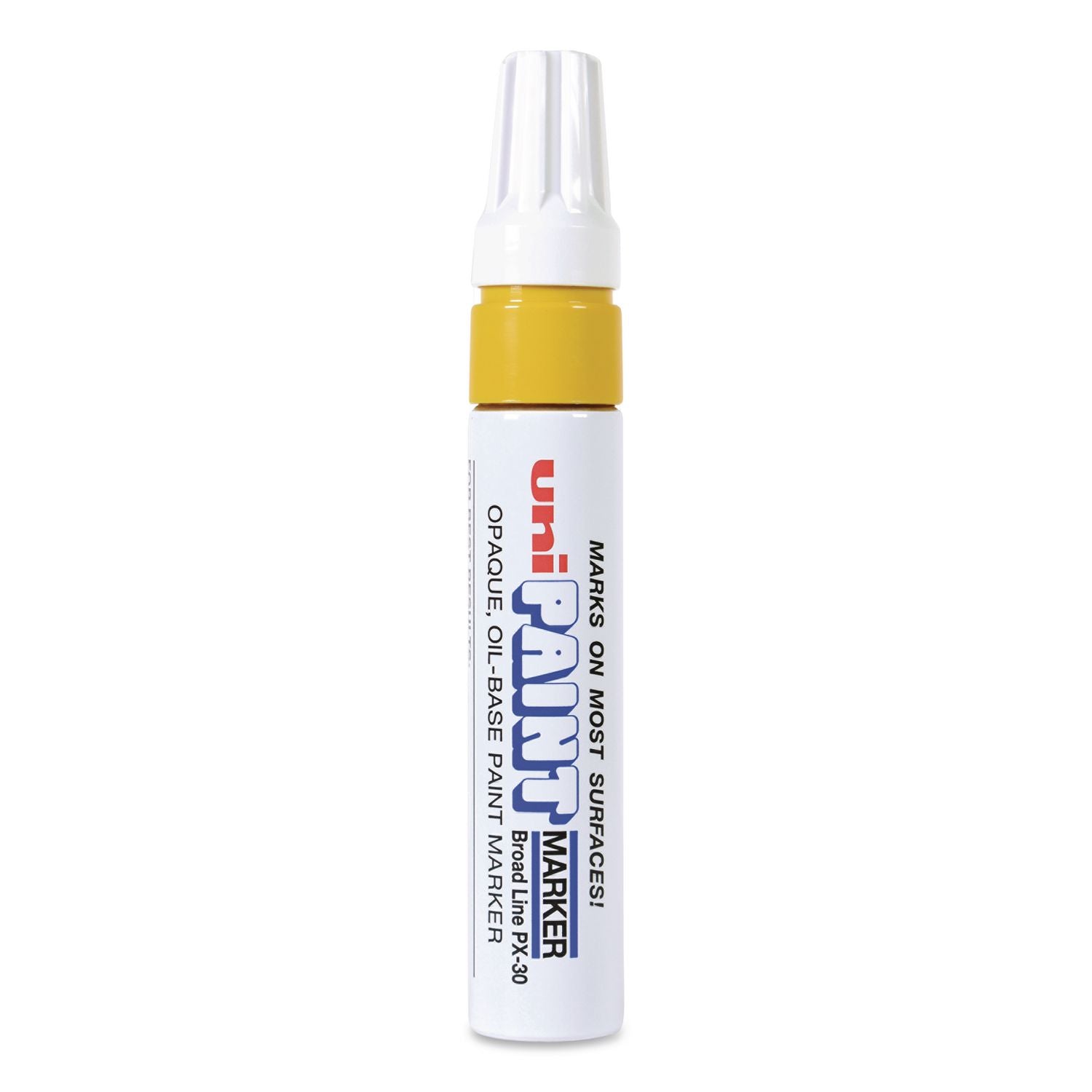 Permanent Marker, Broad Tip, Yellow, 6/Pack