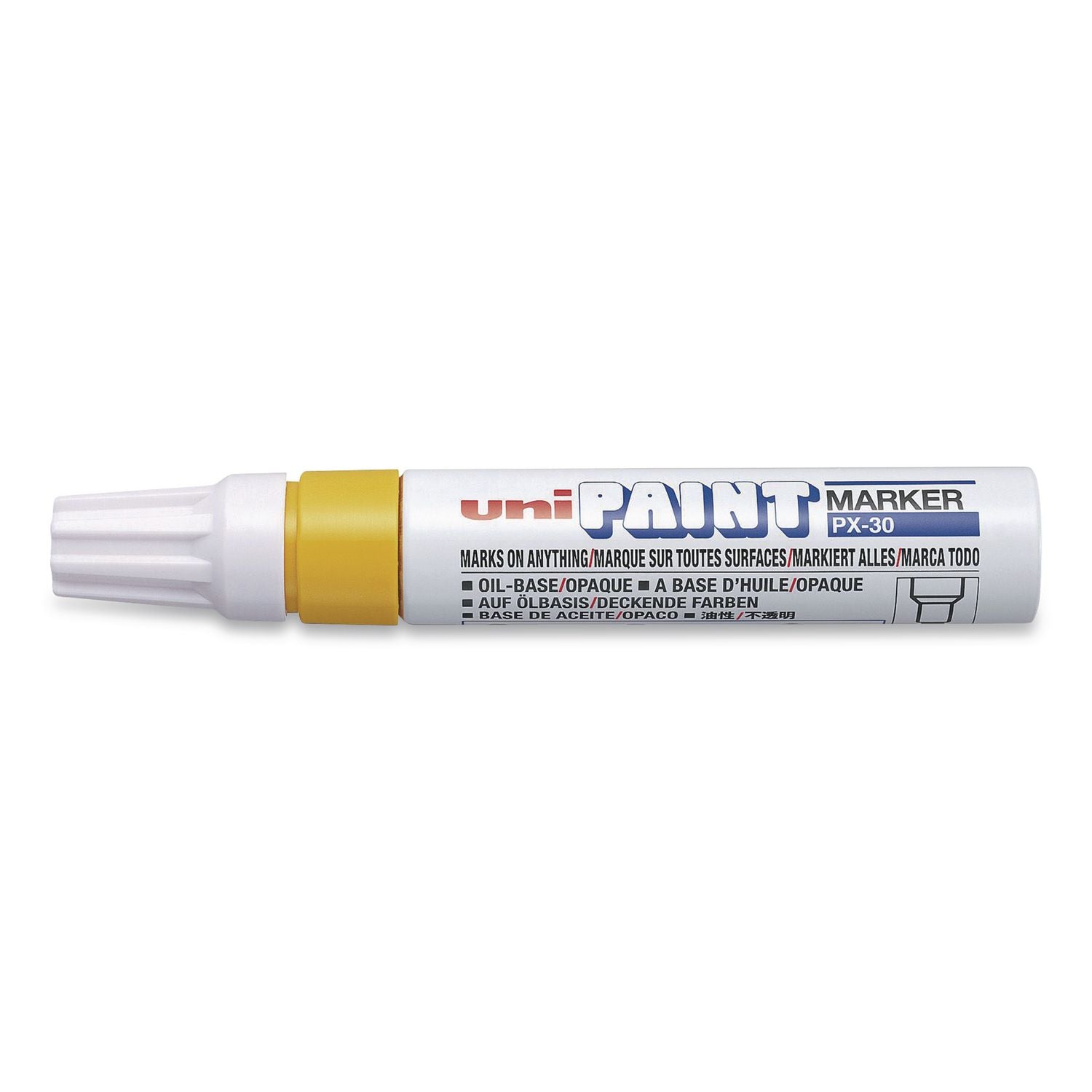 Permanent Marker, Broad Tip, Yellow, 6/Pack