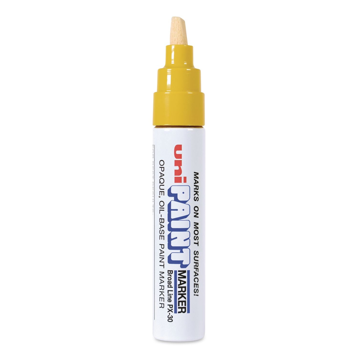 Permanent Marker, Broad Tip, Yellow, 6/Pack
