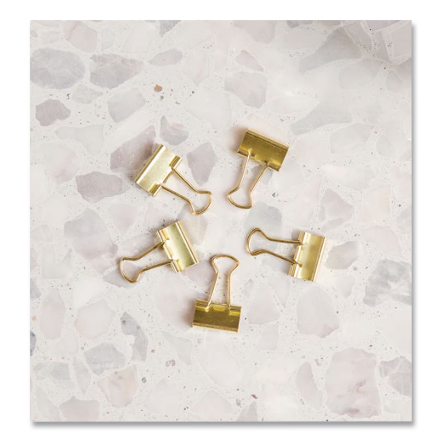 Small Binder Clips, Gold, 12 Clips/Pack, 6 Packs/Box