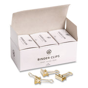 Small Binder Clips, Gold, 12 Clips/Pack, 6 Packs/Box