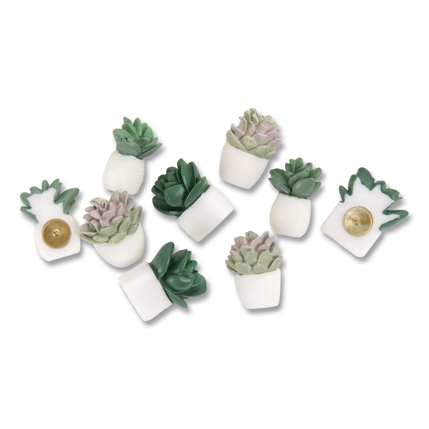 Succulent Push Pins, Green, 9/Pack