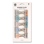 Task On Hand Medium Binder Clips, Assorted Labels/Colors, 10/Pack